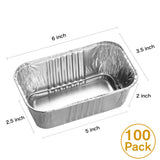 MOACOCK 100 Pack Aluminum Mini Loaf Baking Pans, 1 Lb Heavy Duty Disposable Loaf Pans, 6 x 3.5” Thick Foil Bread Pans for Baking Holiday Treats Food Storage and Takeout MOACOCK