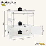 Bestier 20-29 Gallon Fish Tank Stand with Power Outlets, Metal Long Aquarium Stand with Storage Cabinet, 31x15 Reptile Terrarium Stand with Horizontal Gold Line, Stainless Hooks, 350 Lbs(White) Bestier