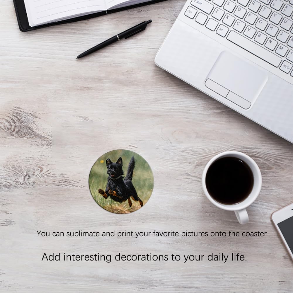 Sublimation Blanks Drink Coasters Round Ceramic Absorbent Coasters for Tabletop Protection, DIY Crafts, Painting, and Home Decor（24） Bovnobca