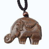 MELOP Handmade Wooden Carving Elephant Pendant Retro Folk for Sweater and Leisure Dressing/Clothing Accessories/Home Decoration Pendant - Wooden Elephant MELOP
