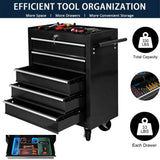 Tool Chest with Wheels,Metal Locking Rolling Tool Box with Tool Organizer Trays for Tool Storage Organizer,Garage,Portable Standing Mechanic Toolbox for Garage (5 Drawer Tool Box Black, 5 Drawer) BouPower