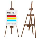 MEEDEN Art Easel Stand for Painting: Solid Beech Wooden Easel Holds Canvas up to 43" for Adult Studio - Adjustable Artist Painting Easel for Wedding Sign Poster Display - Walnut MEEDEN