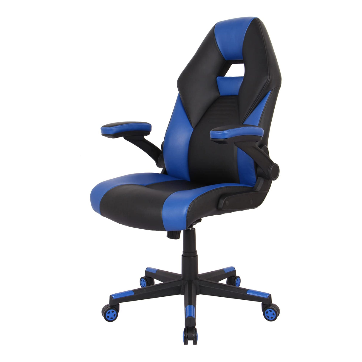 RS Gaming™ RGX Faux Leather High-Back Gaming Office Chair, Black/Blue, BIFMA Compliant RS Gaming