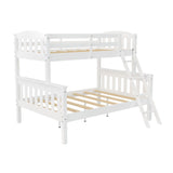 DHP Airlie Twin over Full Bunk Bed, White, Wood Construction, Converts to Twin/Full, 4-Step Ladder, Guard Rails DHP
