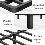 FDLOGW 8 in High Floating Bed Frame King with Led Lights & Charging Station, Metal Platform King Floating Bed Frame No Box Spring Needed, Heavy Duty, Noise Free FDLOGW