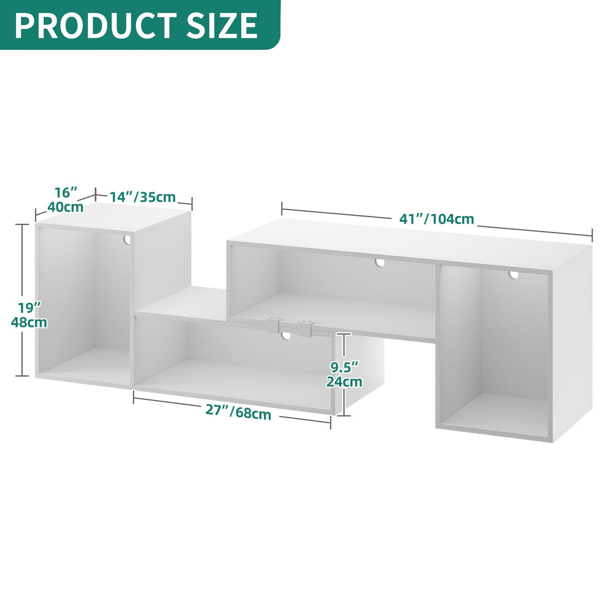 YITAHOME Deformable TV Stand, TV Stand 65/75/70/55 inch, Entertainment Center with Storage, Modern LED Television Stand, TV Console Cabinet for Living Room, White YITAHOME