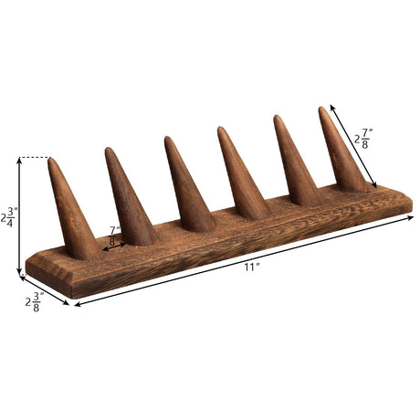 MOOCA 2 Pcs Set Finger Ring Stand Jewelry Display Holder Showcase Display Stands 11 x 2 1/4 x 2 3/4 in, Brown Color MOOCA