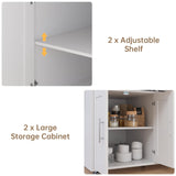 OtterOasis 78" Rolling Kitchen Island with Extendable Table, Mobile Kitchen Islands with Storage for 2-4， 3 in 1 Island Cart on Wheels for Small Space with 2 Drawers & 4 Door Cabinet, White OtterOasis