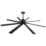 LEDLUX 72" Ceiling Fan No Light, Reversible DC Motor, 6 Speed Remote Control, Industrial 9 Aluminum Blades with 3 Downrods for Home or Commercial, Living Room/Warehouse Black LEDLUX