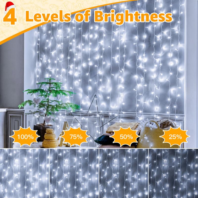 Ollny Christmas Lights Outdoor 800LED 262FT, Cool White Plug in Fairy Lights with Remote, 8 Modes Waterproof Timers Dimmable LED String Lights for Indoor House Outside Bedroom Patio Balcony