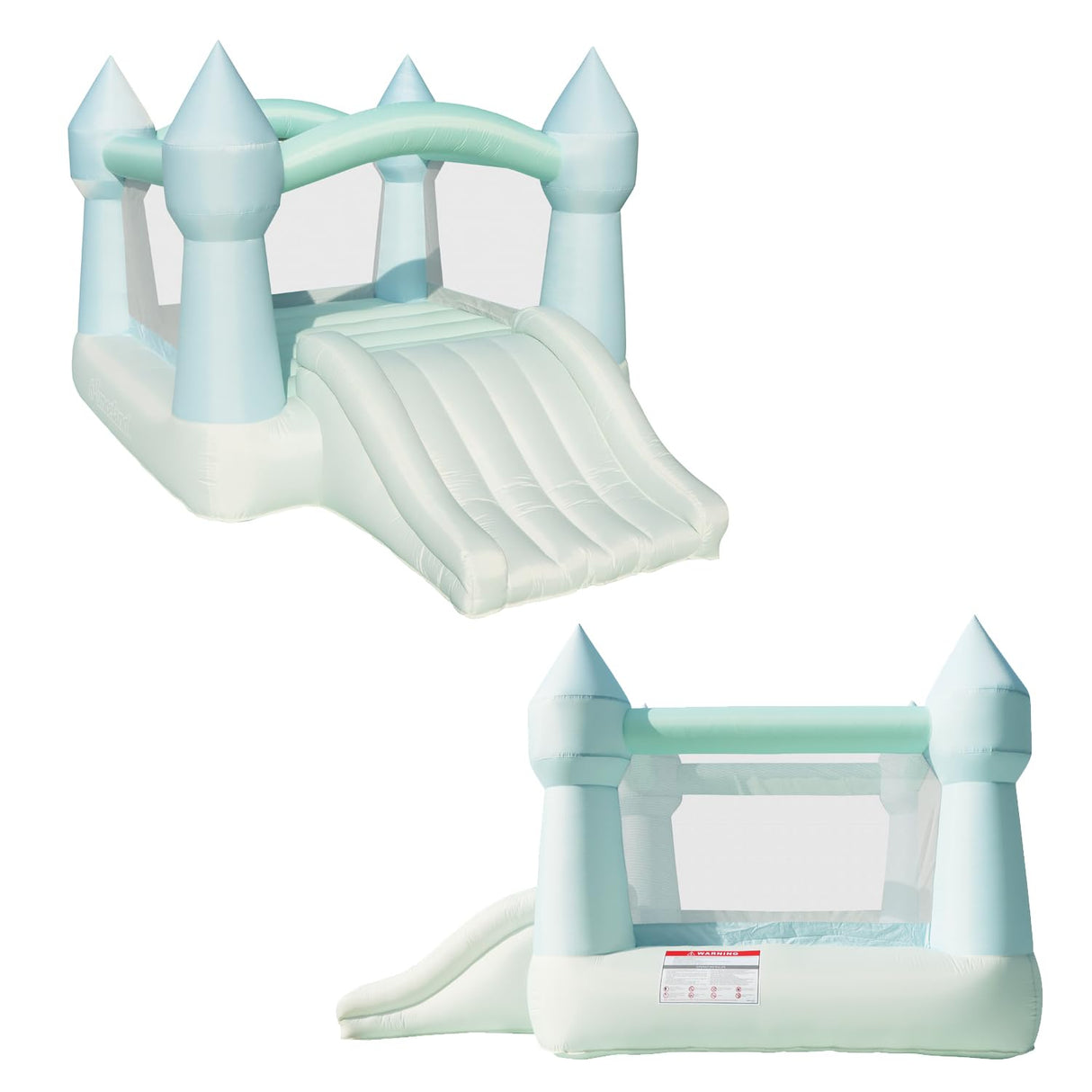 Bounceland Bouncy Castle Daydreamer Mist Bounce House, Pastel Bouncer with Slide, 12 ft L x 9 ft W x 7 ft H, UL Blower Included, Trendy Bouncer for Kids, Indoor and Outdoor Use Bounceland