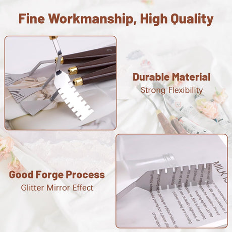 14Pcs Palette Knife Set, FHDUSRYO Stainless Steel Painting Knife, Painting Spatula Pallet Knives with Wood Handle, Oil Painting Accessories for Color Mixing, Oil, Canvas, Acrylic Painting FHDUSRYO