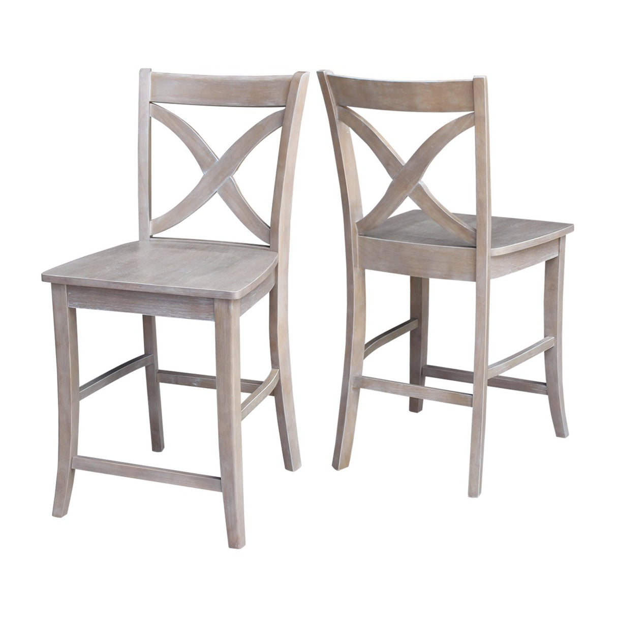 International Concepts Cosmo Stool Barstool, Washed Gray Taupe IC International Concepts