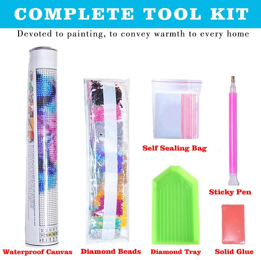 Meothan 5D Diamond Painting Kits for Adults, DIY Castle Diamond Art Painting Kits for Beginner, Full Drill Gem Art Painting Crafts for Home Wall Decor Gift 12‘’x16‘’ Meothan