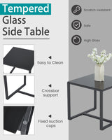 Bezseller 3 Piece Outdoor Patio Furniture Set, Patio Bistro Set Wicker Conversation Set, Modern Rattan Chair with Glass Coffee Table for Backyard, Porches, Poolside, Lawn and Balcony Bezseller