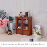 RZGZKLSH Rustic Vintage Mini Wood Counter Top Cabinet, Wall Mount Pine Display Case, Wall Storage Cabinet, Cabinet That Sits on Countertop-Floating Shelf Cabinet Organization12 x4.7"x14"(Brown) RZGZKLSH