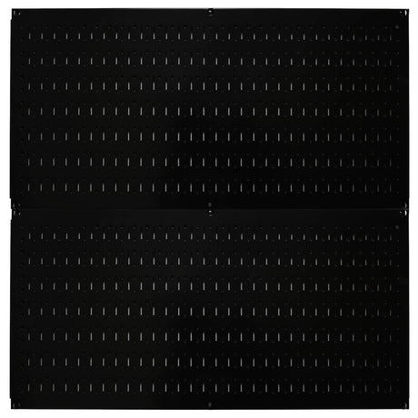 Wall Control Pegboard Rack Horizontal Metal Pegboard Garage Tool Storage Pack - Two 32-Inch Wide x 16-Inch Tall Easy To Install Peg Boards (Black) Wall Control