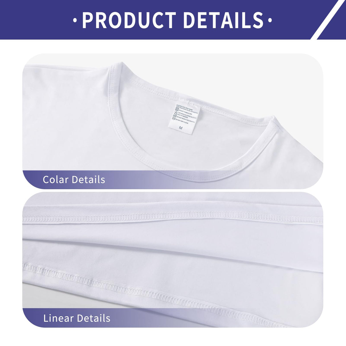 METFUIN 4 Pack Sublimation Shirts White Polyester Tshirts for Sublimation Heat Press Unisex Sublimation Shirt Bulk Gift DIY (Medium, White) METFUIN
