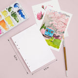 LIGHTWISH Watercolor Paper Bulk, 100% Cotton Cold Press 300gsm/140lb, 2 Pack, Total 40 Sheets A5 Hole-Punched Replaceable Paper for Artists, Adults,Students,5.5 * 8.2 Inches LIGHTWISH