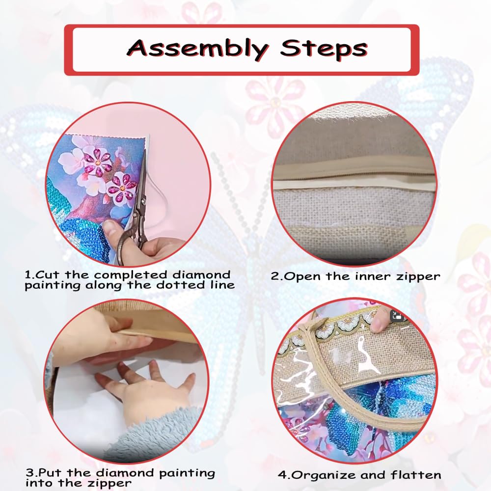 JBTM24 DIY Diamond Art Tote Bag Kit for Adults, Diamond Art Handbag Kits with 2 Pcs Replaceable Linen Pattern, Diamond Painting Creative Handbag for Women Girl Art Craft Gift JBTM24