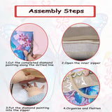 JBTM24 DIY Diamond Art Tote Bag Kit for Adults, Diamond Art Handbag Kits with 2 Pcs Replaceable Linen Pattern, Diamond Painting Creative Handbag for Women Girl Art Craft Gift JBTM24