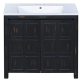 LUMISOL 36" Bathroom Vanity with Sink Combo, Modern Single Bathroom Vanity with 2 Soft-Closing Doors, Adjustable Shelf, Freestanding Bathroom Storage Cabinet with Undermount Sink, Espresso LUMISOL