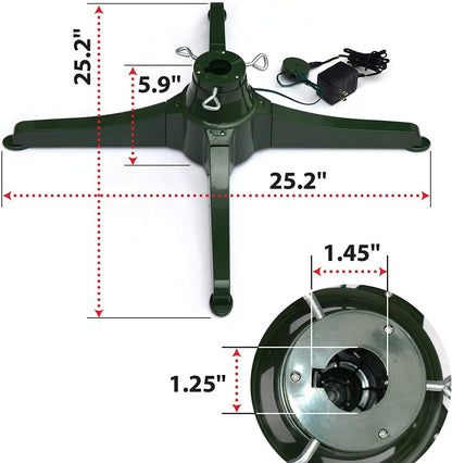 YardGrow Rotating Christmas Tree Stand for Up to 7.5ft Artificial Tree, Christmas Tree Stand, Revolving Tree Base ONLY