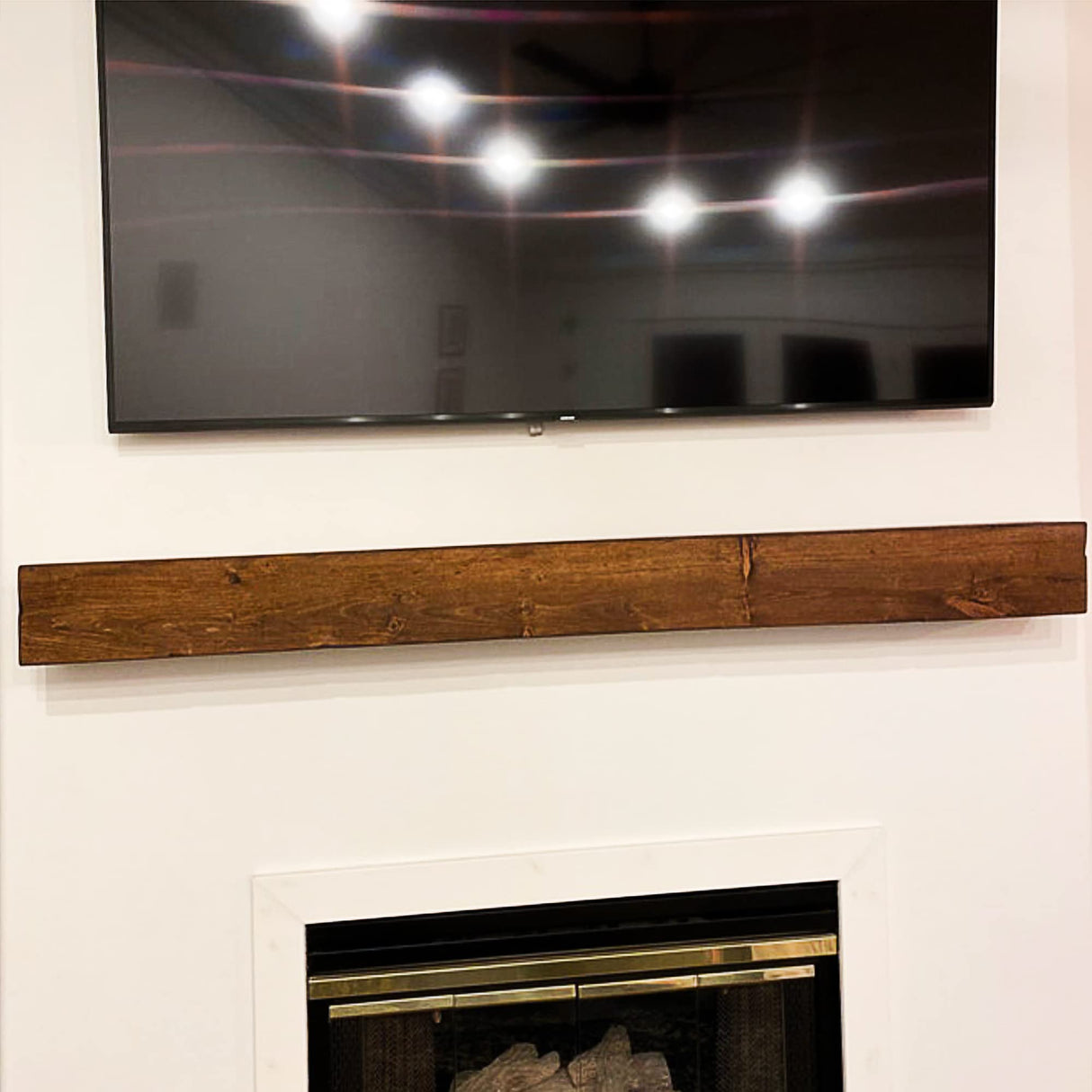 Fireplace Mantel, Rustic, Shelf, Floating Mantle, Real Wood, Beam, URBANDI (Provincial, 48Lx6Hx8D) WoodArtSupply
