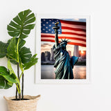 4th of July Independence Day 5D Diamond Painting Kits for Adults, Fantasy Statue of Liberty Stands Diamond Art Kits for Gift Home Wall Decor 12x16inch/30x40cm UIBDVKS