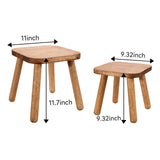 JUJIAFU Solid Wood Stool Wooden Step Stool for Adults Small Wooden Stool Square Stool Sitting Stool Legs Detachable for Kitchen Bathroom Living Room (9.32High) JUJIAFU
