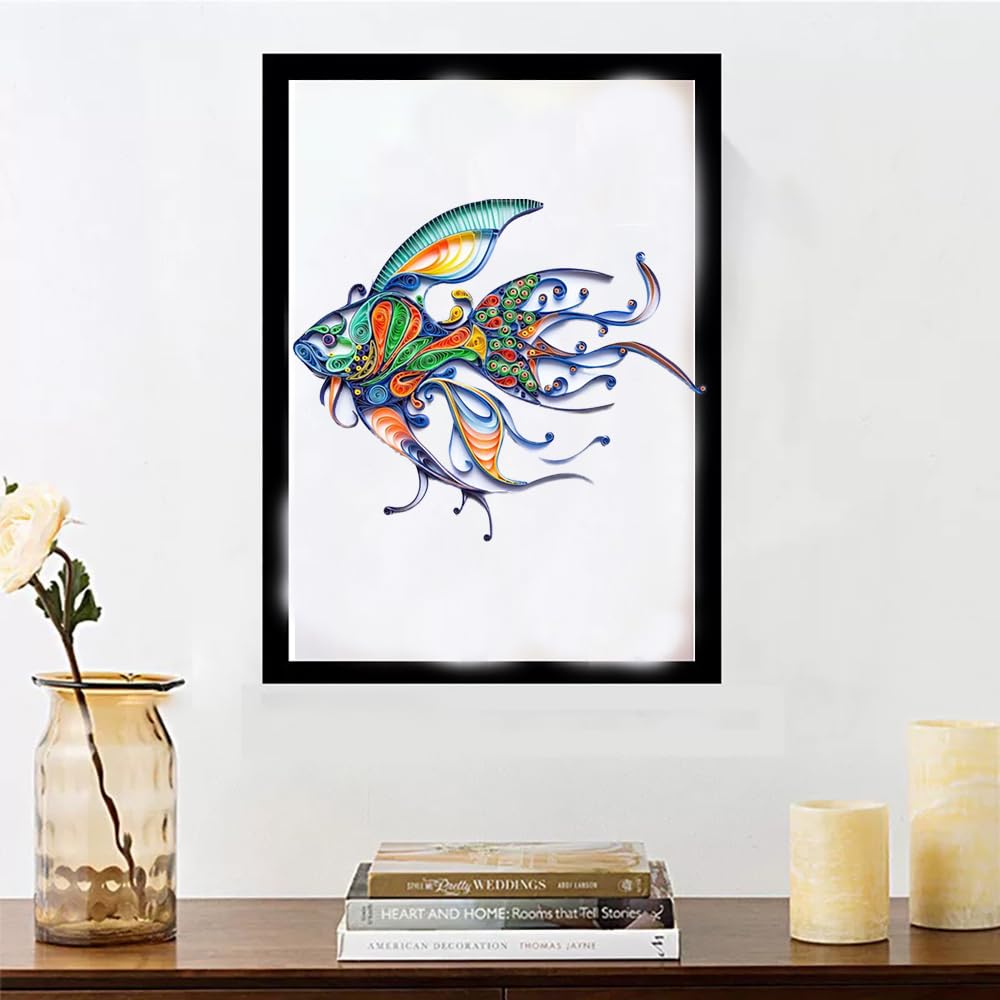 Fish Paper Quilling Kit Paper Quilling Craft Great for DIY Learning Class, Home Decoration, Birthday Gift,Parent-child interaction.It's Suitable for Children and Craftsmen.Creative Stress Reliee MerainMe