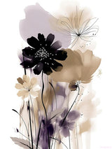 Diamond Painting, Black and White Flowers in a Modern Abstract Art Full Round Diamond Art Kits for Adults, Paint by Numbers for Beginners, Full Round Diamond Art Kits for Room Decor 12x16 inch HMDIIMGE