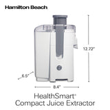 Hamilton Beach HealthSmart Juicer Machine, Compact Centrifugal Extractor, 2.4” Feed Chute for Fruits and Vegetables, Easy to Clean, BPA Free, 400W, White (67501) Hamilton Beach