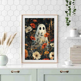 DYAIANGMU Halloween Paint by Numbers Kit for Adults Beginner,Ghost Flower Paint by Number Kits on Canvas for Adults Beginner,Digital Oil Painting Kits for Home Wall Decor 19.6X15.7 inch (with Frame) DYAIANGMU