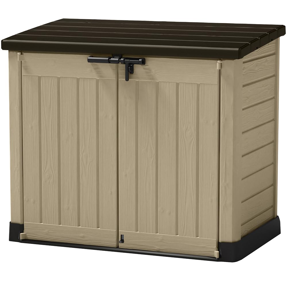Keter Store-It-Out MAX 4.8 FT X 2.7 FT Durable Outdoor Storage Shed Made from Weather Resistant Resin 42 Cubic Feet Beige/Brown Keter