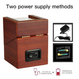 Automatic Single Watch Winder with Quiet Japanese Motor,AC Adapter or Battery Powered,Premium Leather Exterior and Soft Flexible Watch Pillows for Men's and Women's Watches (Wood texture-WW138R) LINGFANSTORE