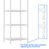REGILLER 6 Wire Shelving Steel Storage Rack Adjustable Unit Shelves for Laundry Bathroom Kitchen Pantry Closet(White,11.7" D x 16.8" W x 63" H) REGILLER