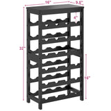 MOGELAFOO 6 Tier Bamboo Wine Rack Freestanding Floor, 24 Bottles Wine Storage Shelves with Table Top, Stackable Wine Display Rack for Kitchen, Bar, Dining Room, Black MOGELAFOO