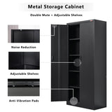 BESFUR Metal Storage Cabinet, 72" H x 36" W x 18" D Garage Storage Cabinet, Adjustable Shelves and Locking Doors for Office, School, Garage - Black BESFUR
