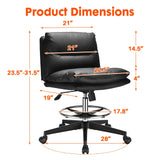 Drafting Chair Tall Office Chair Comfortable - Super Soft Seat Cushion and Larger Size, Standing Desk Chair Adjustable Height, Office Drafting Chairs with Adjustable Footrest Ring, 400LBs, Black YEEZEE
