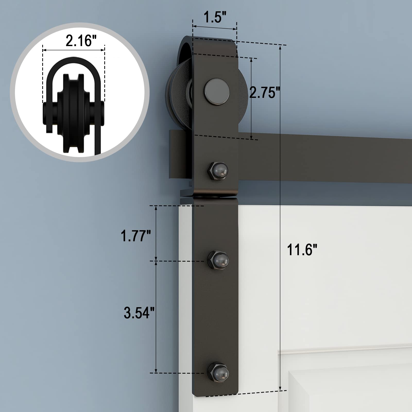 CCJH 5FT/60'' Bi-Folding Barn Door Hardware Sliding Track kit Heavy Duty for 4 Doors(No Wood Door，Hardwware Only) - WoodArtSupply