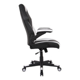 RS Gaming™ RGX Faux Leather High-Back Gaming Office Chair, Black/White, BIFMA Compliant Realspace