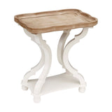 PARISLOFT Walnut Wood Coffee Table,French Country Inspired Nightstands,Natural Wood Tray Top End Table for Living Room,Farmhouse Style PARISLOFT
