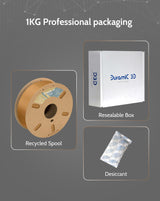 DURAMIC 3D PLA+ Filament 1.75mm 1Kg Light Brown, PLA Plus 3D Printer Filament 1Kg Spool(2.2lbs) PLA Pro Tougher and Stronger, Dimensional Accuracy Probability +/- 0.02mm DURAMIC 3D