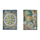 2 Pieces Diamond Painting Leather Passport Holder, DIY Special Shaped Crystal Painting Travel Passport Protective Cover for Boarding Pass, ID Card, Driver's License-20X14CM (AA084-AA086) Vocttaiy