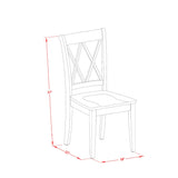 East West Furniture Dover 9 Piece Set Includes a Rectangle Dining Room Table with Butterfly Leaf and 8 Wood Seat Chairs, 42x78 Inch, Buttermilk & Cherry East West Furniture