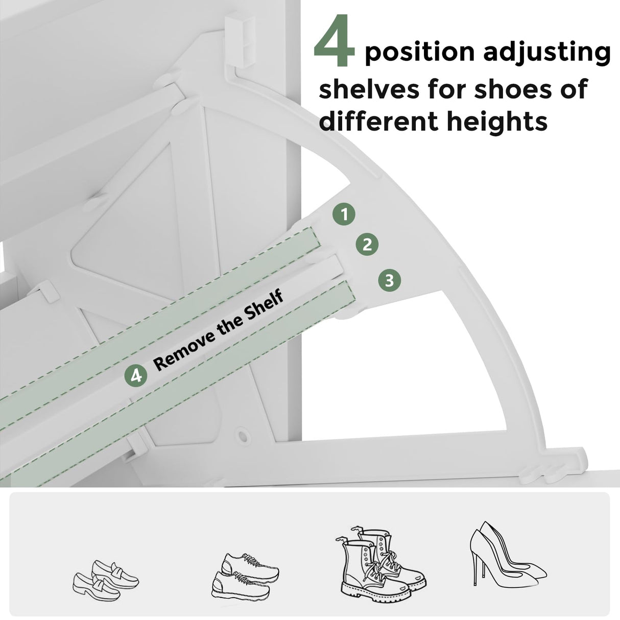 Homleke Farmhouse Shoe Storage Cabinet with 2 Flip Drawers and Barn Door Design, Adjustable Shelves, Modern Hidden Slim Narrow Shoe Rack Cabinet for Entryway, Foyer, Hallway, Living Room, White Homleke