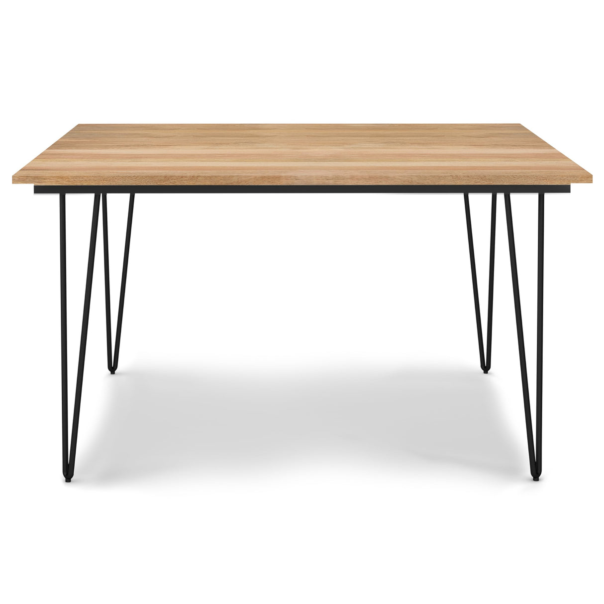 SIMPLIHOME Hunter SOLID MANGO WOOD and Metal 54 Inch Square Industrial Dining Table in Natural, For the Dining Room SIMPLIHOME