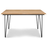 SIMPLIHOME Hunter SOLID MANGO WOOD and Metal 54 Inch Square Industrial Dining Table in Natural, For the Dining Room SIMPLIHOME