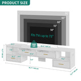 YITAHOME TV Stands for Living Room, Deformable TV Stand for 75 inch TV, Modern TV Stand w/Power Outlets, LED Entertainment Center with Storage, TV Console Cabinet, White YITAHOME